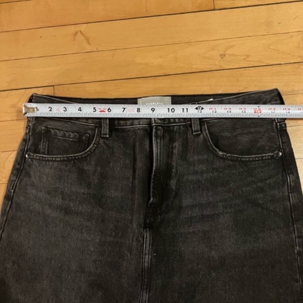 Everlane Denim Black Cut Off Mini Skirt - Picture 7 of 8